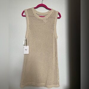 TNA Large Crochet Neutral Dress